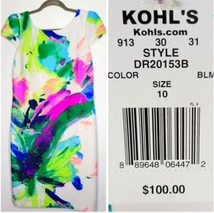 Donna Ricco Multi Color Dress Size 10